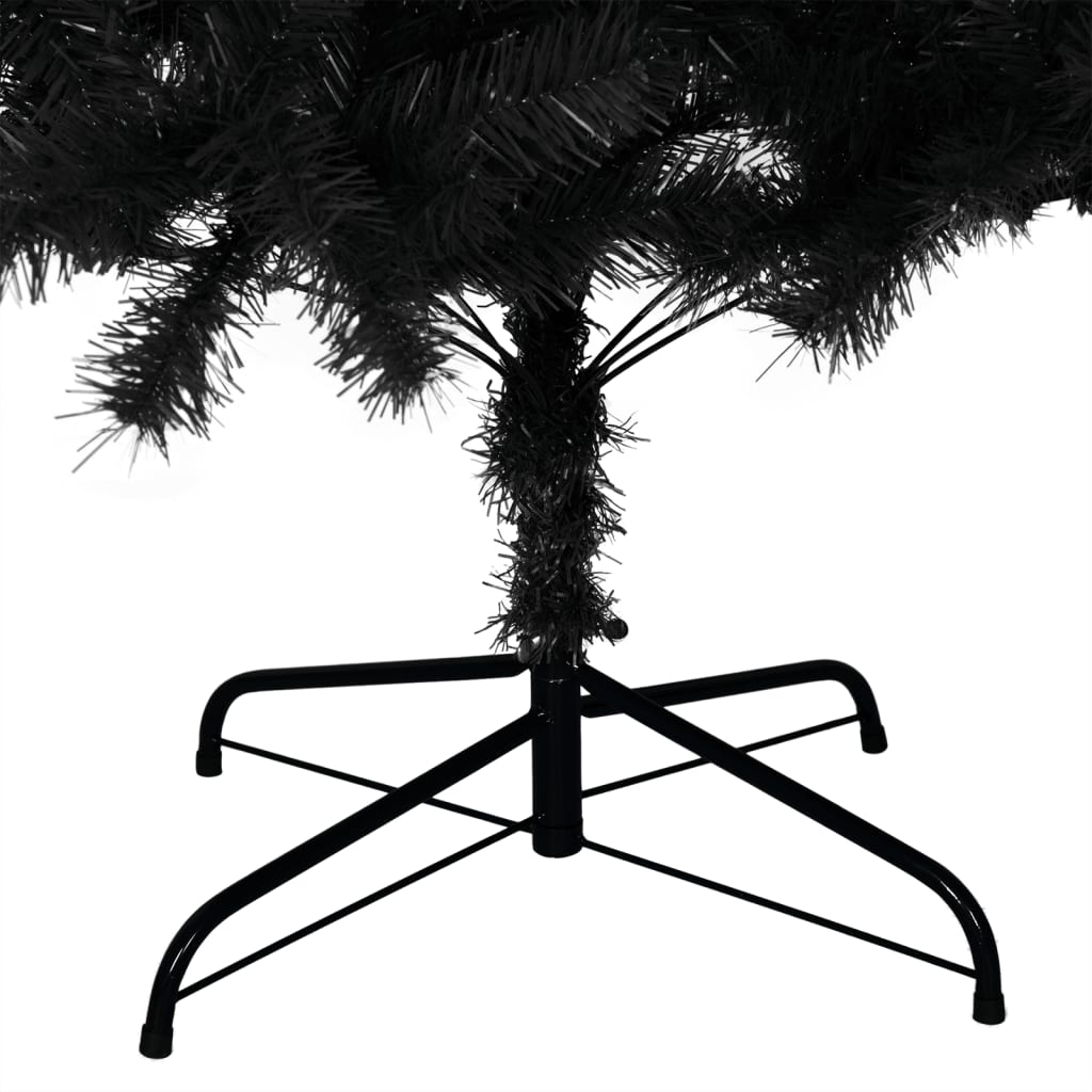 vidaXL Albero di Natale Artificiale Sottile con Base Nero 180 cm PVC