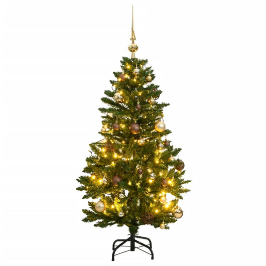 vidaXL Albero Natale Incernierato con 150 LED e Palline 120 cm