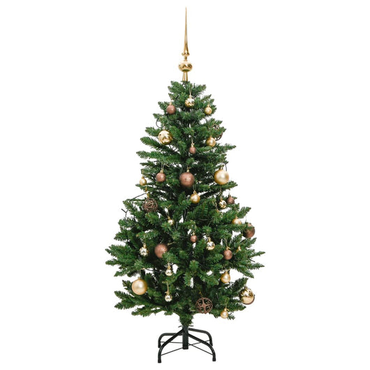 vidaXL Albero Natale Incernierato con 150 LED e Palline 120 cm