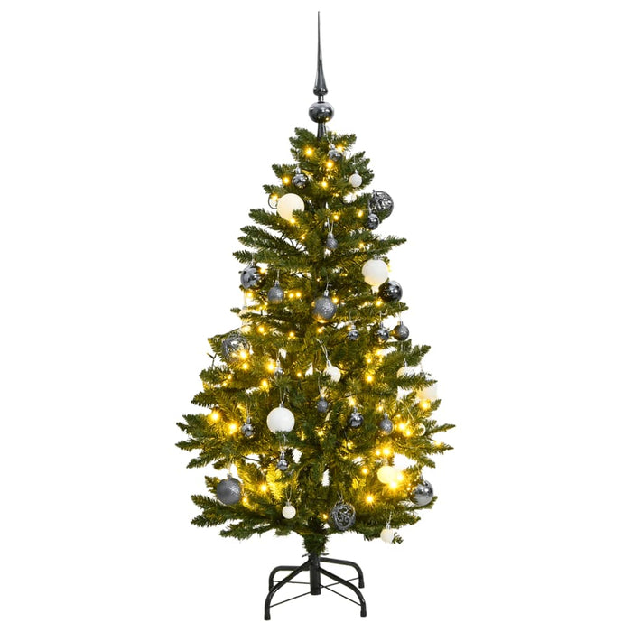 vidaXL Albero Natale Incernierato con 150 LED e Palline 120 cm