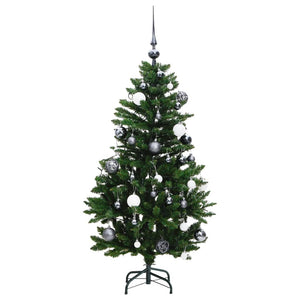 vidaXL Albero Natale Incernierato con 150 LED e Palline 120 cm