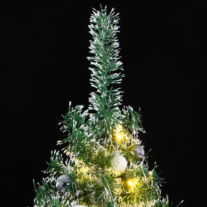 vidaXL Albero di Natale Artificiale con 300 LED Palline e Neve 240 cm