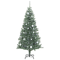 vidaXL Albero di Natale Artificiale con 300 LED Palline e Neve 240 cm