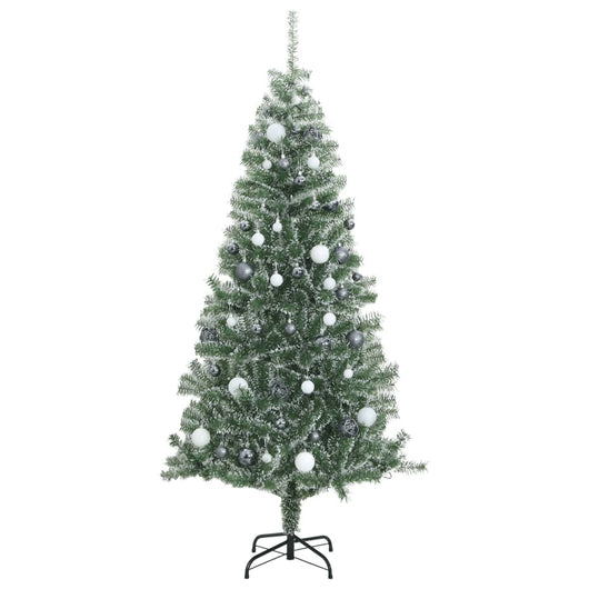 vidaXL Albero di Natale Artificiale con 300 LED Palline e Neve 240 cm