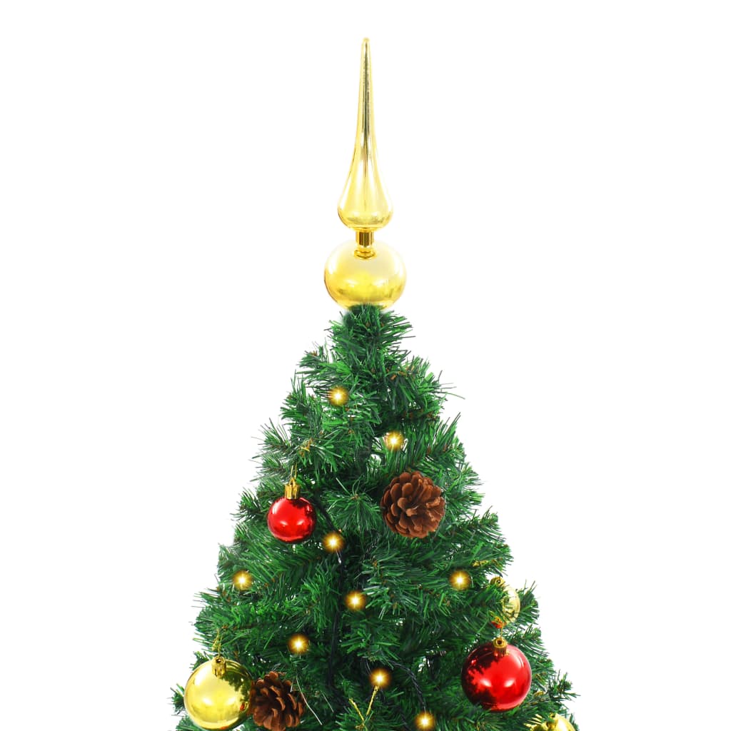 vidaXL Albero di Natale Preilluminato con Palline Verde 150 cm