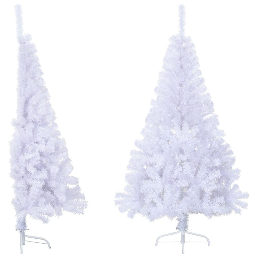 vidaXL Albero di Natale Artificiale MetÃ  con Supporto Bianco 150cm PVC