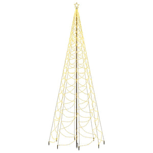 vidaXL Albero di Natale con Palo in Metallo 500 LED Bianco Caldo 5 m