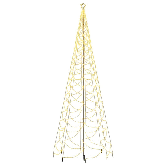 vidaXL Albero di Natale con Palo in Metallo 500 LED Bianco Caldo 5 m