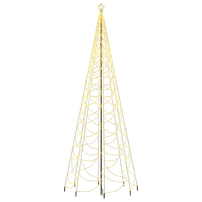 vidaXL Albero di Natale con Palo in Metallo 500 LED Bianco Caldo 5 m