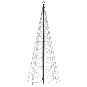 vidaXL Albero di Natale con Palo in Metallo 500 LED Bianco Caldo 5 m