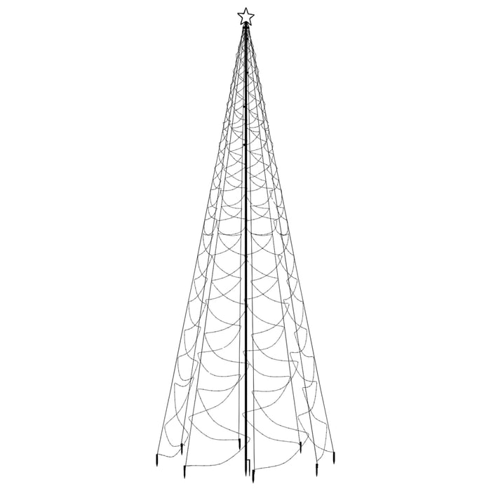 vidaXL Albero di Natale con Palo in Metallo 500 LED Bianco Caldo 5 m