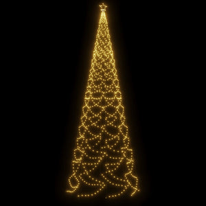 vidaXL Albero di Natale con Palo in Metallo 500 LED Bianco Caldo 5 m