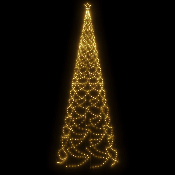 vidaXL Albero di Natale con Palo in Metallo 500 LED Bianco Caldo 5 m