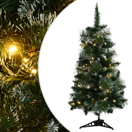 vidaXL Albero di Natale Preilluminato con Supporto Verde 90 cm in PVC