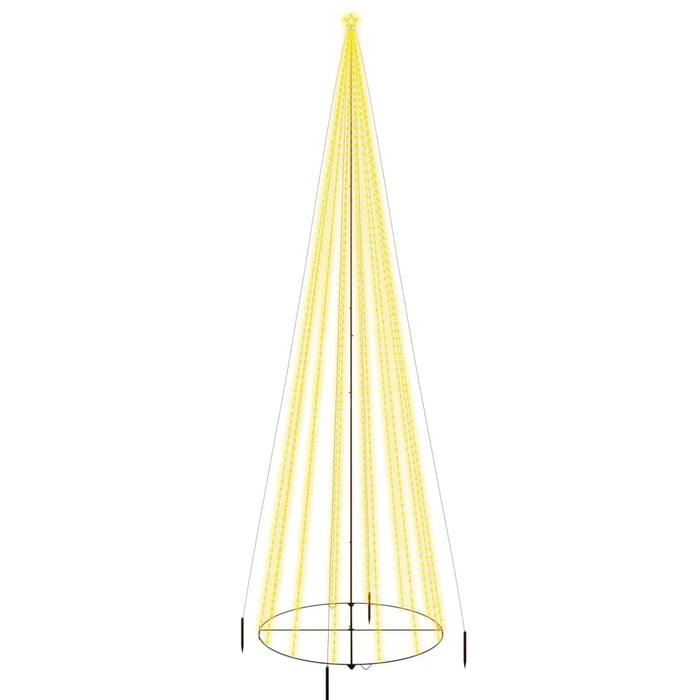 vidaXL Albero di Natale a Cono Bianco Caldo 1134 LED 230x800 cm