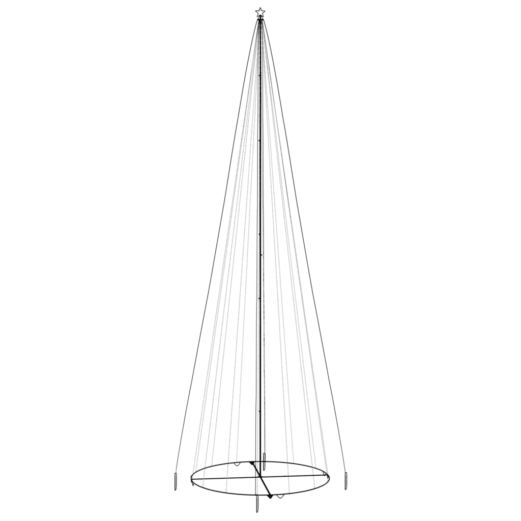 vidaXL Albero di Natale a Cono Bianco Caldo 1134 LED 230x800 cm