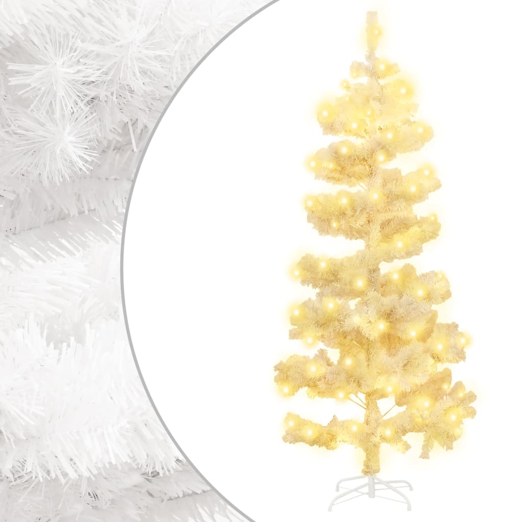 vidaXL Albero di Natale Preilluminato con Vaso Bianco 180 cm in PVC