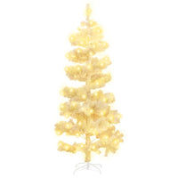 vidaXL Albero di Natale Preilluminato con Vaso Bianco 180 cm in PVC