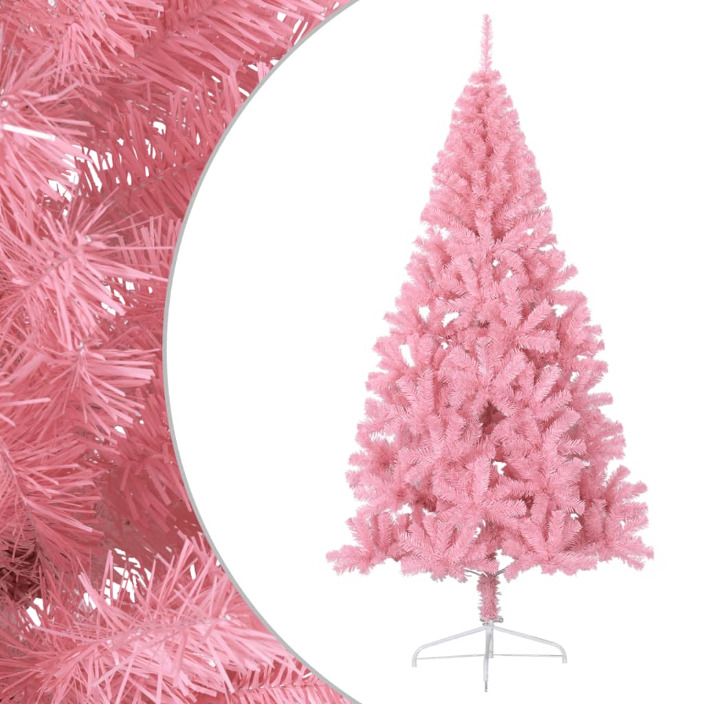 vidaXL Albero di Natale Artificiale a MetÃ  con Supporto Rosa 210cm PVC