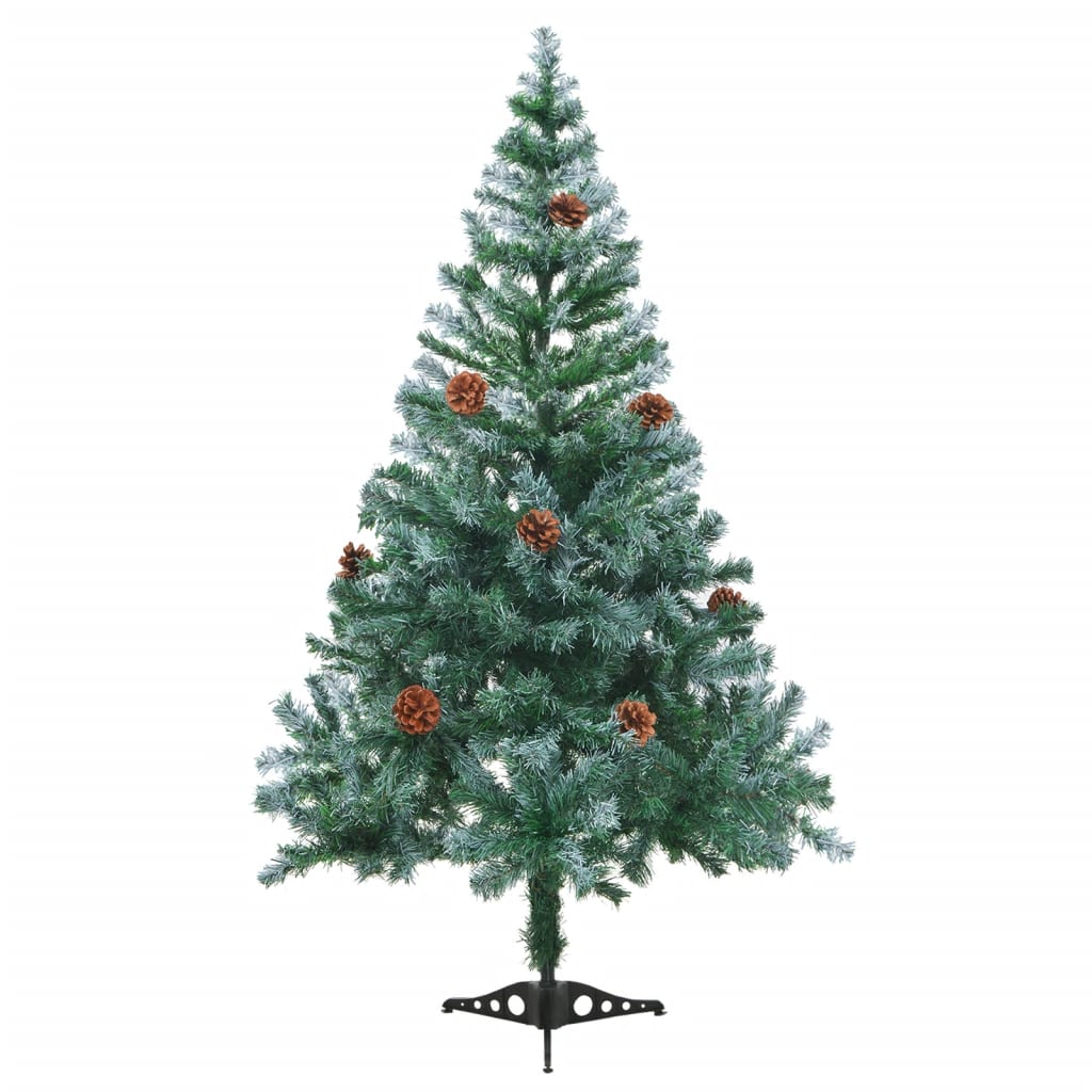 vidaXL Albero di Natale Artificiale Satinato con Pigne 150 cm