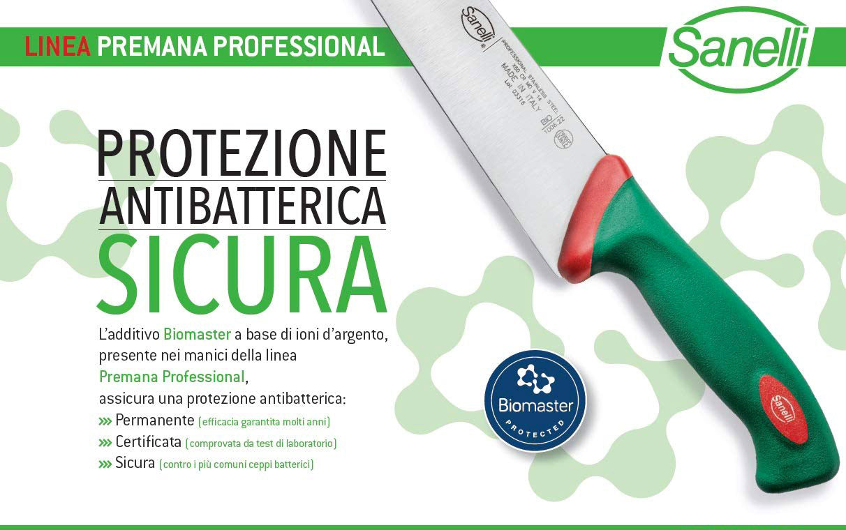 Set Coltelli da Cucina 4 Pezzi  Manico Antiscivolo Sanelli Premana Verde/Rosso