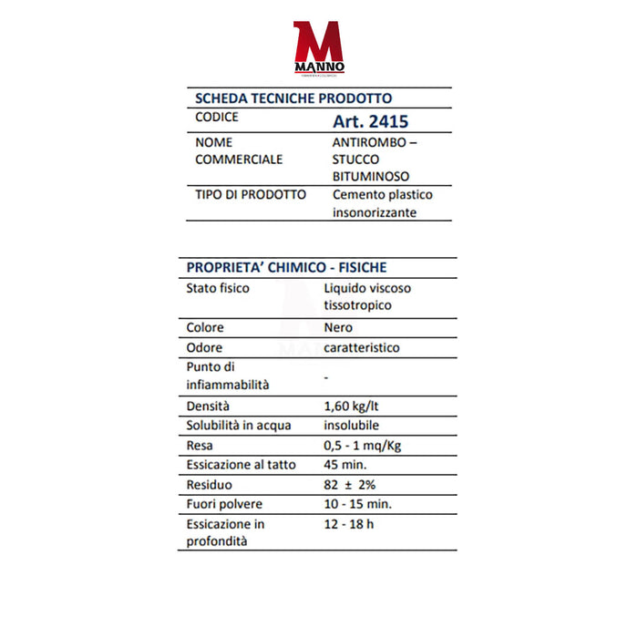 Antirombo stucco bituminoso Vernice Nero 750 ml Multichimica