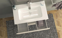 Mobile Bagno Sospeso 74 cm Lavabo e Specchio Tavassi Giove Rovere Bianco