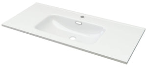 Mobile Bagno Sospeso 100 cm Lavabo e Specchio Tavassi Giove Rovere Bianco