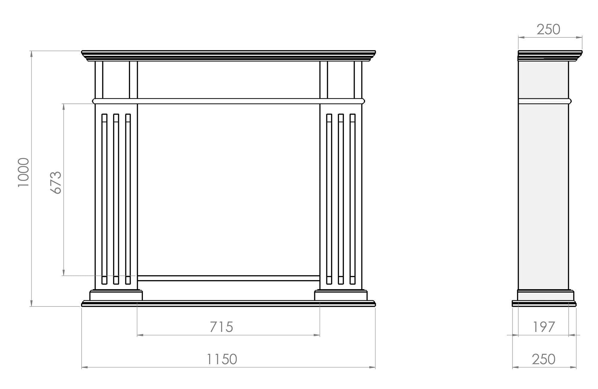 Camino a Bioetanolo da Pavimento 115x25 cm Inportal 1 Bianco con Vetro