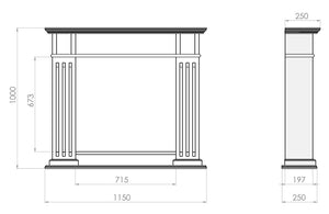 Camino a Bioetanolo da Pavimento 115x25 cm Inportal 1 Bianco con Vetro