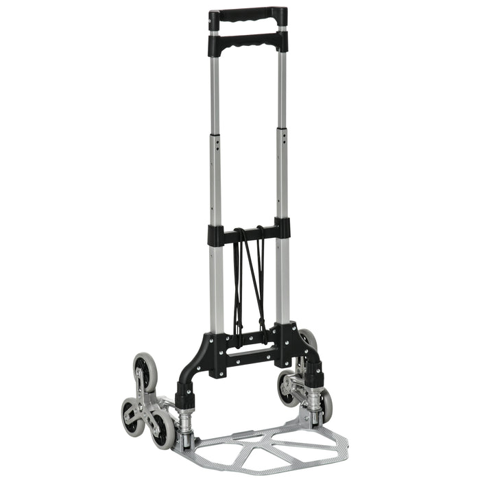 Carrello Portapacchi Pieghevole per Scale 70-30 Kg in Alluminio  Nero e Grigio