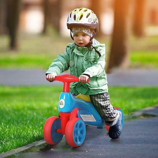 Triciclo per Bambini 4 Ruore  Primi Passi Rosso Blu e Giallo