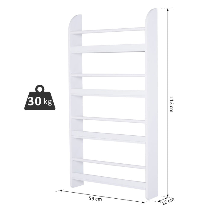 Mobile Libreria da Parete 4 Ripiani 59x12x113 cm in Legno  Bianco