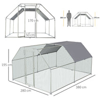 Gabbia Box da Esterno Zincato per Animali 2,8x3,8x1,95 m