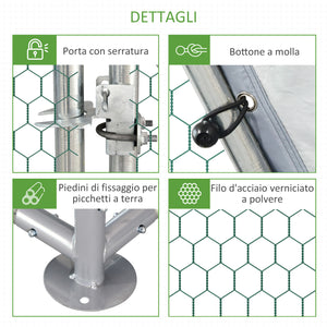 Gabbia Box da Esterno Zincato per Animali 2,8x3,8x1,95 m