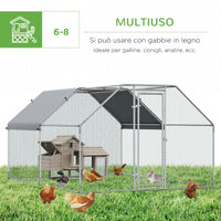 Gabbia Box da Esterno Zincato per Animali 2,8x3,8x1,95 m