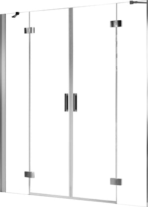 Porta Doccia 160 cm 2 Ante Battenti in Cristallo Trasparente 6mm H190 Fosterberg Herning