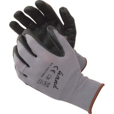 Guanto nitrile nero puntinato hand maglia leggera sintetico grigio  8 (12 paia) Hand 