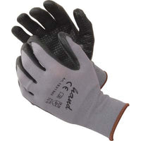 Guanto nitrile nero puntinato hand maglia leggera sintetico grigio  8 (12 paia) Hand 