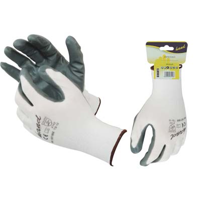 Guanto nitrile grigio hand maglia leggera sintetico bianco  9 (12 paia) Hand 