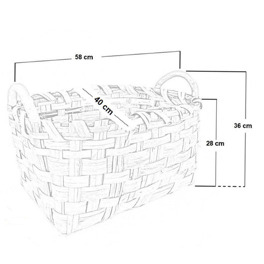 Portalegna sporta cesto cesta portapellet sporta in legno e pellet cm 58