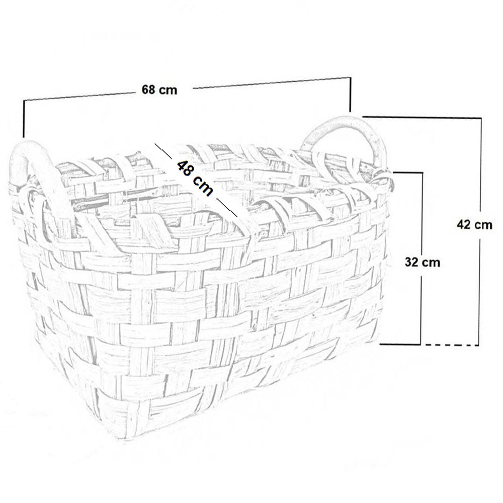 Portalegna sporta cesto cesta portapellet sporta in legno e pellet cm 68