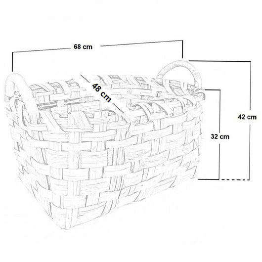 Portalegna sporta cesto cesta portapellet sporta in legno e pellet cm 68