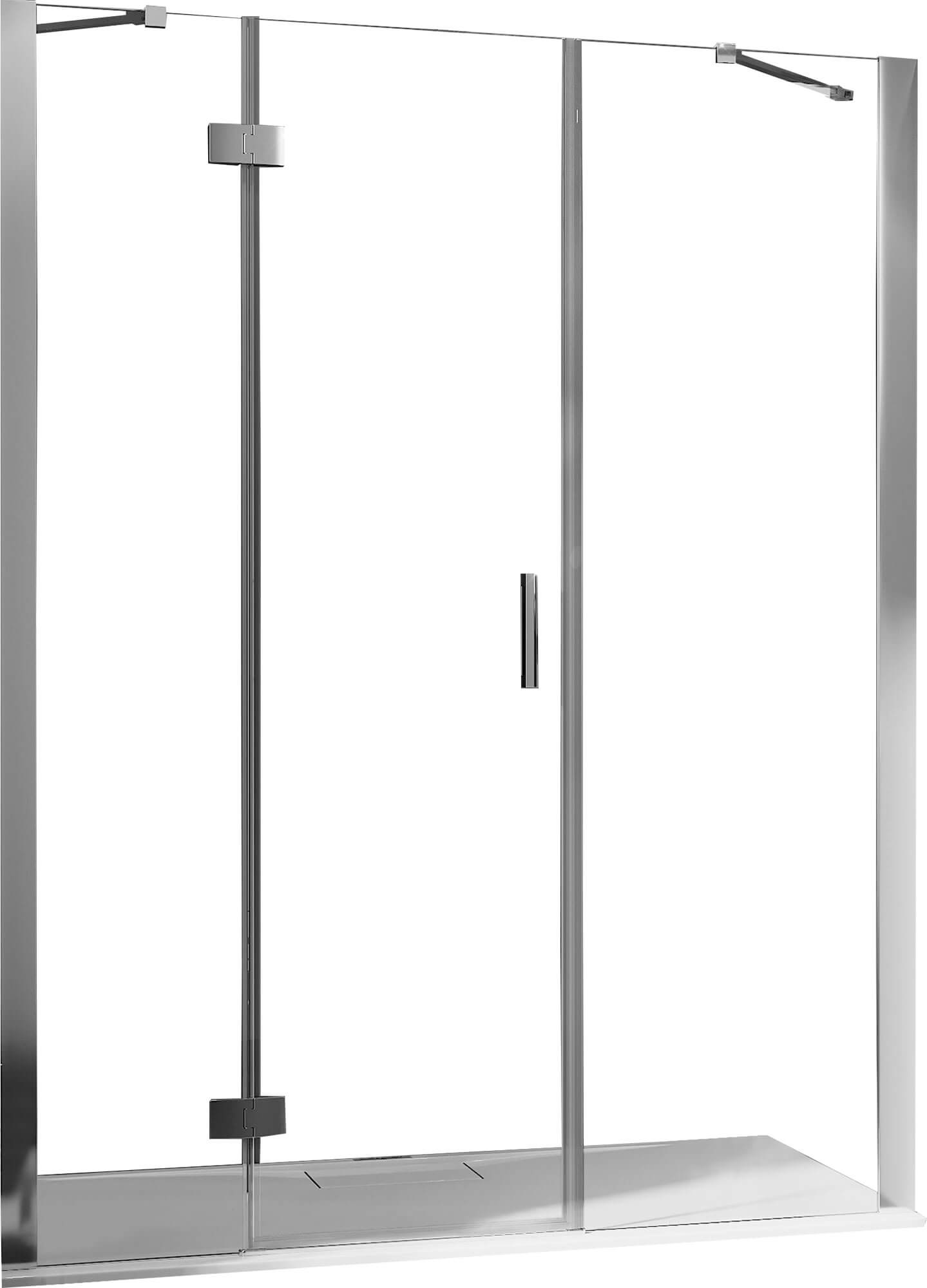 Porta Doccia 150 cm 1 Anta Battente in Cristallo Trasparente 6mm H190 Fosterberg Herning