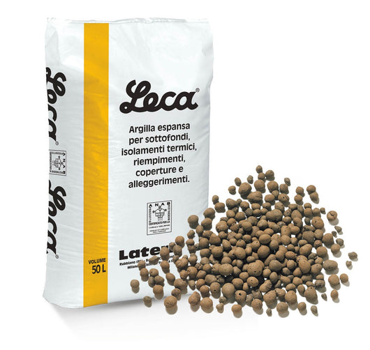 Argilla Espansa Piccola 3/8 Mm Per Riempimenti Di Calcestruzzi Alleggeriti E Giardinaggio Lt.50 - Leca