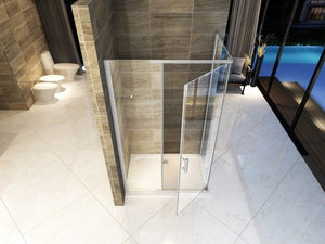 Box doccia in Cristallo 8 mm frameless due lati apertura battente interno ed esterno - Misura: 80 x 80 x195h