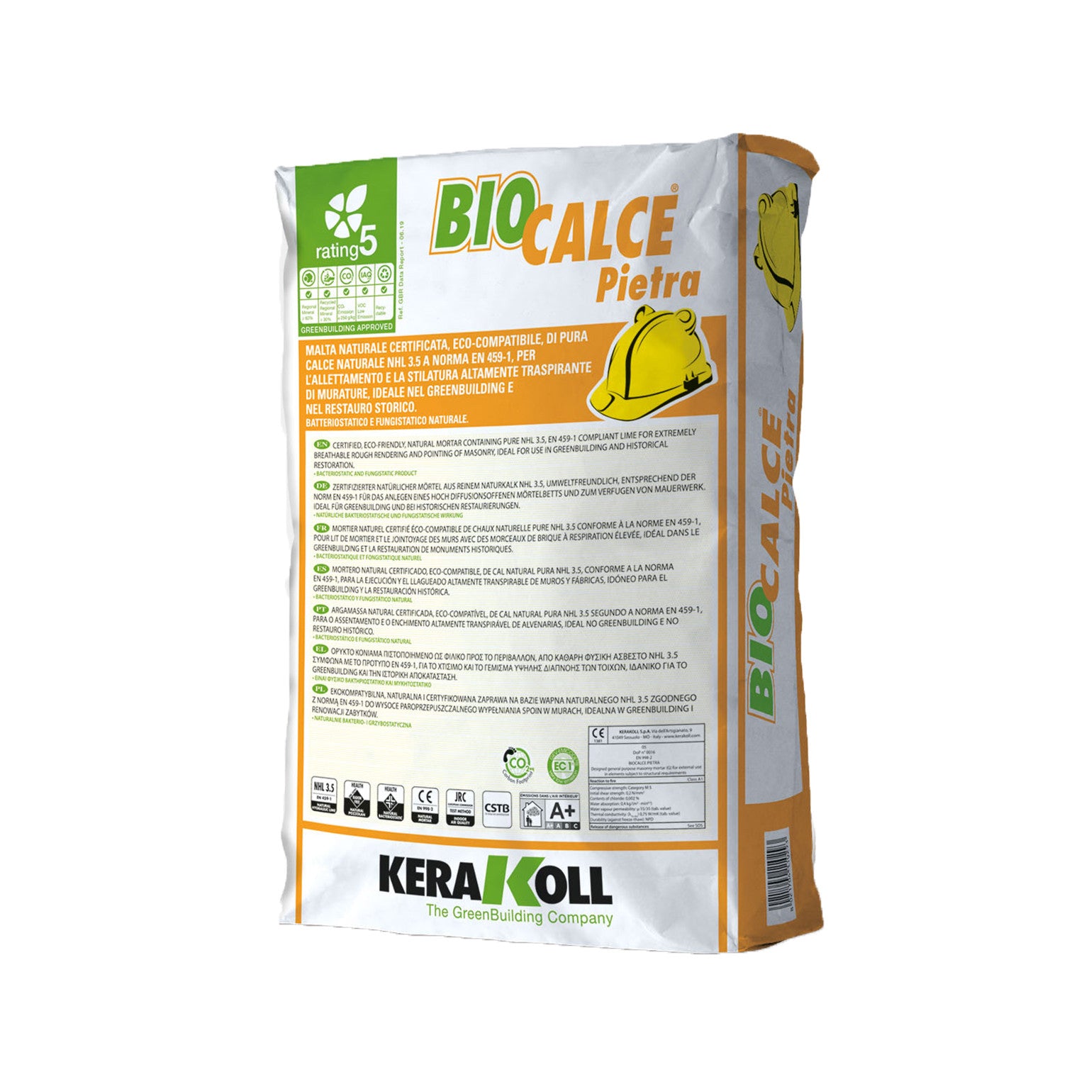 Biocalce Pietra-Malta Naturale Certificata In Pura Calce Nhl 3,5 Ideale Per Allettamento Murature Traspiranti 25 Kg -Kerakoll