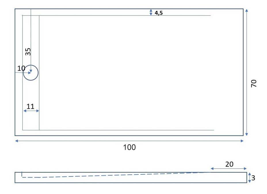 Piatto Doccia in Pietra Bonussi Kamet Bianco 70x100 cm