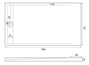 Piatto Doccia 70x140 cm in Pietra Bonussi Kamet Bianco