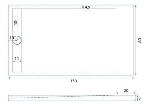 Piatto Doccia 80x130 cm in Pietra Bonussi Kamet Bianco